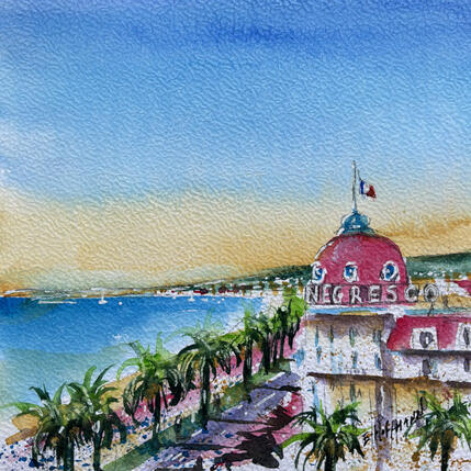 Peinture Nice Negresco couchant par Hoffmann Elisabeth | Tableau