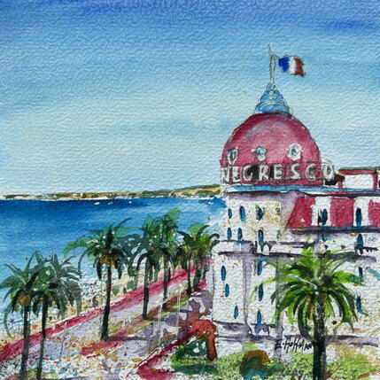 Peinture Nice Negresco azur par Hoffmann Elisabeth | Tableau