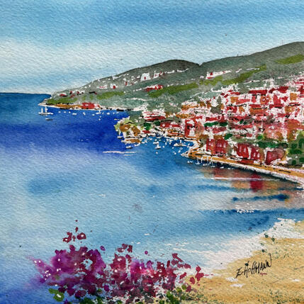 Peinture Villefranche-sur-mer la baie colorée par Hoffmann Elisabeth | Tableau