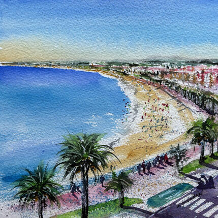Peinture Nice Promenade intemporelle par Hoffmann Elisabeth | Tableau