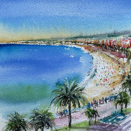 Peinture Nice promenade en reflet d’or par Hoffmann Elisabeth | Tableau