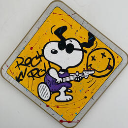 Peinture 50x50  ROCK par Marie G.  | Tableau Pop-art Acrylique Icones Pop