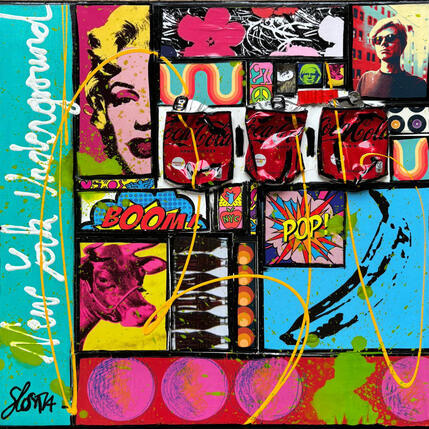 Pintura POP NY por Costa Sophie | Pintura Pop art Acrílico, Collage, Supraciclaje Iconos pop