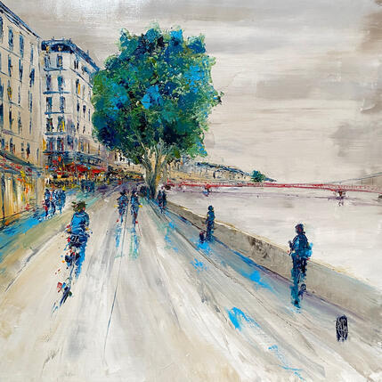 Painting Balade quai de Saône by Raffin Christian | Painting