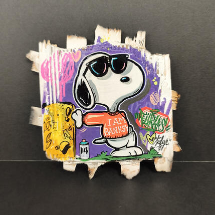Peinture Snoopy i am banksy par Sufyr | Tableau