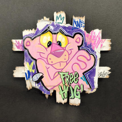 Peinture Pink Panther Free hug par Sufyr | Tableau
