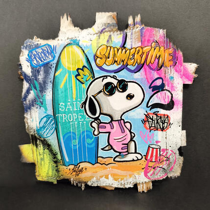 Peinture Snoopy summertime  par Sufyr | Tableau