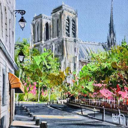 Peinture  Paris cathedral par Rasa | Tableau