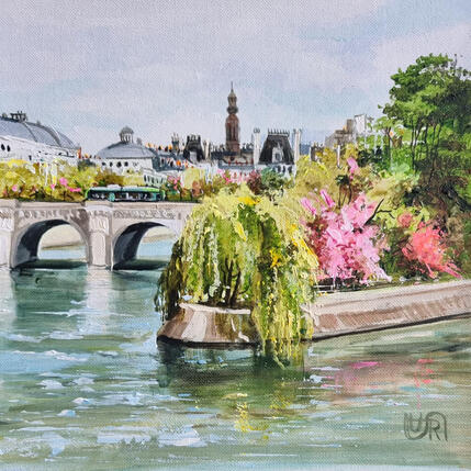 Peinture There in Paris, where the river flows par Rasa | Tableau