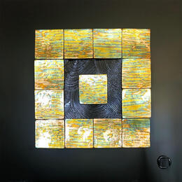 Painting Salsa by Bauquel Véronique | Painting Abstract Gluing Minimalist