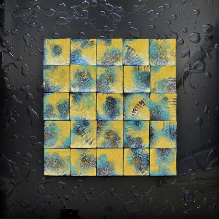 Gemälde Splash von Bauquel Véronique | Gemälde Abstrakt Collage Minimalistisch