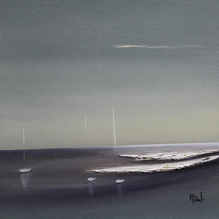 Painting Evasion marine 89 by Roussel Marie-Ange et Fanny | Painting Figurative Oil Marine, Minimalist, Pop icons