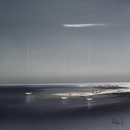 Painting Evasion marine 89 by Roussel Marie-Ange et Fanny | Painting Figurative Oil Marine, Minimalist