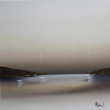 Painting Plénitude 89 by Roussel Marie-Ange et Fanny | Painting Figurative Oil Marine, Minimalist