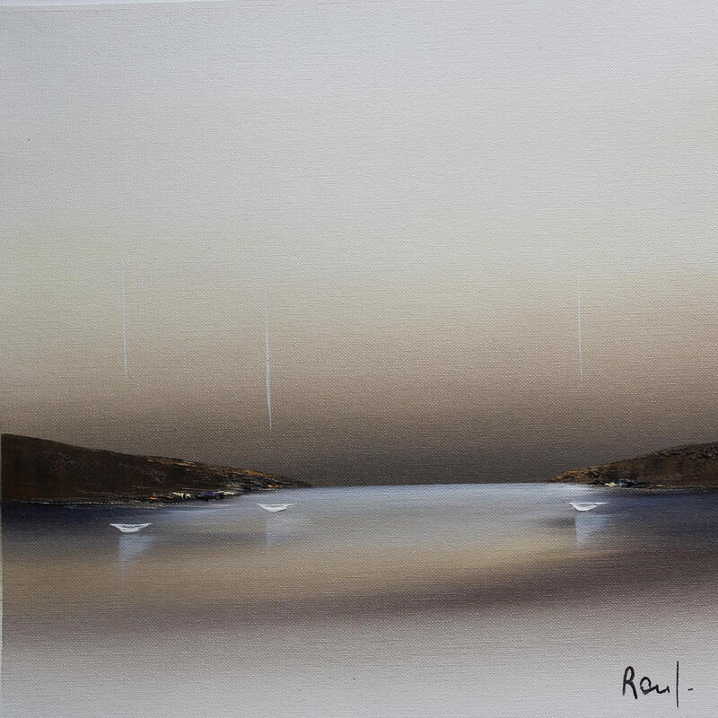 Painting Plénitude 89 by Roussel Marie-Ange et Fanny | Painting Figurative Marine Minimalist Oil