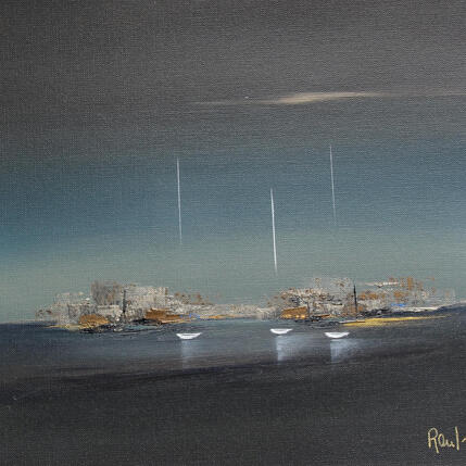 Painting Impression marine 89 by Roussel Marie-Ange et Fanny | Painting Figurative Oil Marine, Minimalist