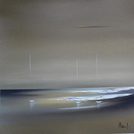 Painting Evasion marine 89 by Roussel Marie-Ange et Fanny | Painting Figurative Oil Marine, Minimalist