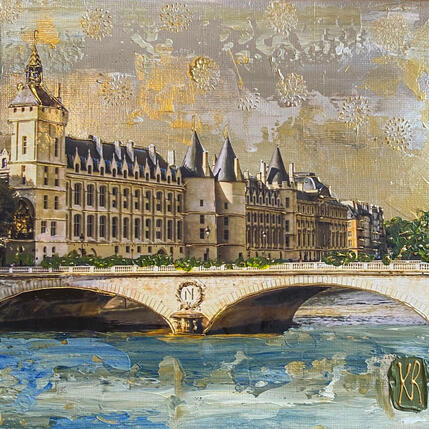 Peinture Paris, la Seine  par Romanelli Karine | Tableau