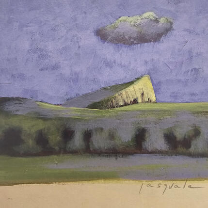 Gemälde Pic St Loup 10 von Pasquale | Gemälde Figurativ Acryl Architektur, Landschaften, Natur