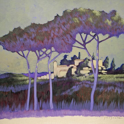 Gemälde Village 3 von Pasquale | Gemälde Figurativ Acryl Architektur, Landschaften, Natur