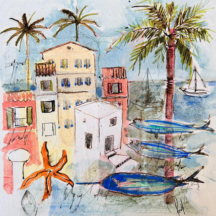 Peinture Terre mer par Colombo Cécile | Tableau