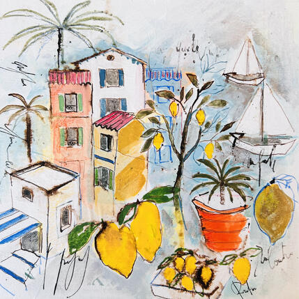 Peinture Panier aux citrons par Colombo Cécile | Tableau