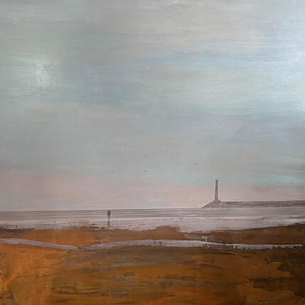 Gemälde La jetée  von Mahieu Bertrand | Gemälde Figurativ Metall Landschaften