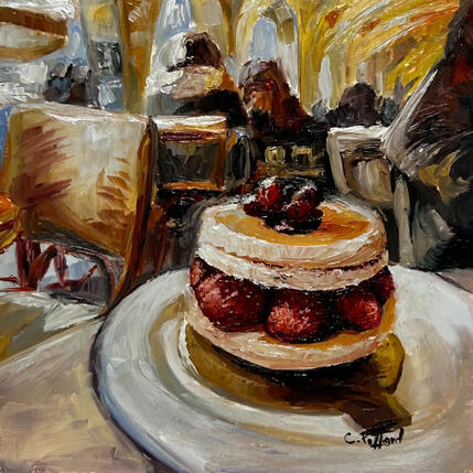 Gemälde Gourmandise de l'après midi von Piffard Cédric | Gemälde Figurativ Öl Alltagsszenen, Architektur, Urban