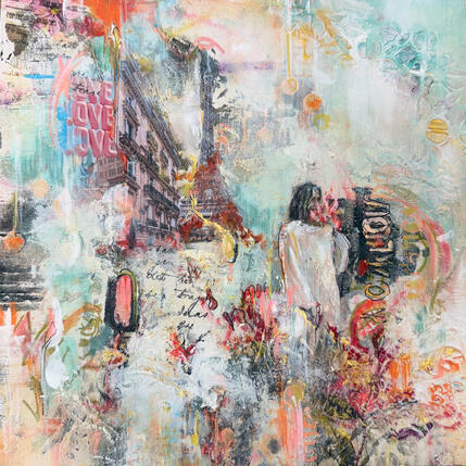 Painting Love,Love,Love by Bergeron Marie-Josée | Painting