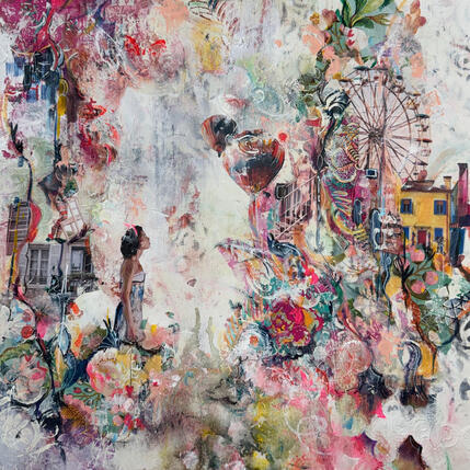 Painting S'élever plus haut que soir by Bergeron Marie-Josée | Painting