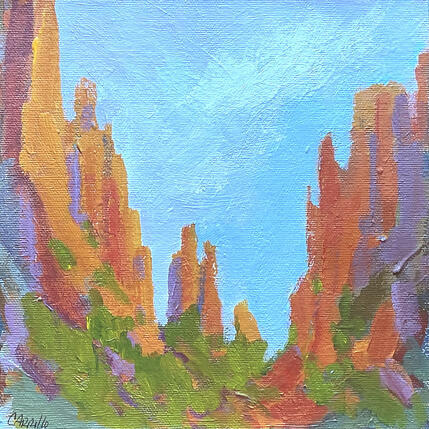 Painting Ancient Ones by Carrillo Cindy  | Painting Figurative Oil Landscapes, Pop icons