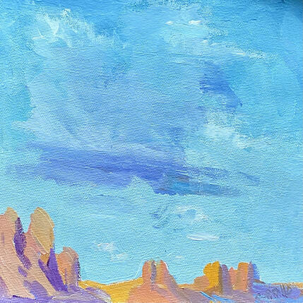 Painting Way out West by Carrillo Cindy  | Painting Figurative Oil Landscapes, Pop icons