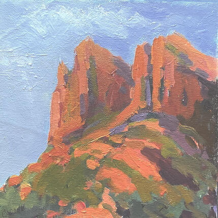 Painting Mountainside Trail by Carrillo Cindy  | Painting Figurative Oil Landscapes, Pop icons