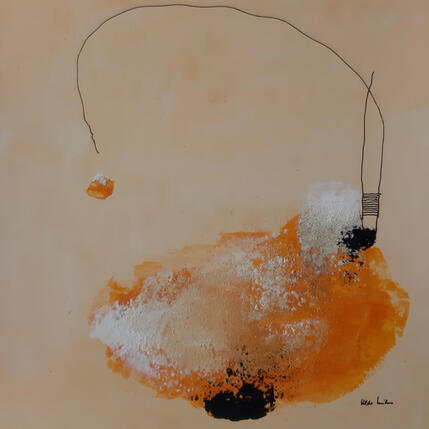 Peinture abstract orange C 167 par Wilms Hilde | Tableau