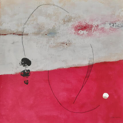 Peinture abstract rose D 124 par Wilms Hilde | Tableau