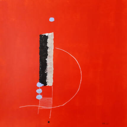 Peinture abstract red D 125 par Wilms Hilde | Tableau