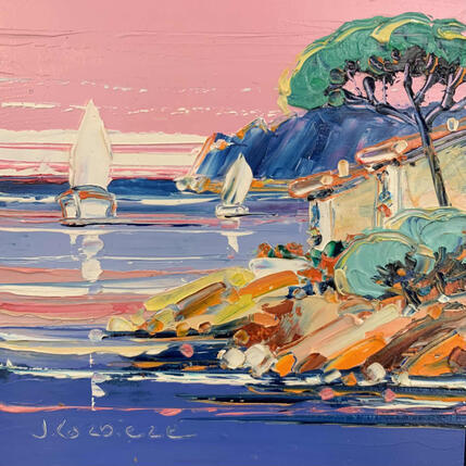 Painting Cabane du pêcheur by Corbière Liisa | Painting Figurative Oil Landscapes