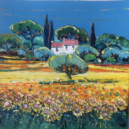 Gemälde Tournesols de Van Gogh von Corbière Liisa | Gemälde Figurativ Öl Landschaften, Pop-Ikonen
