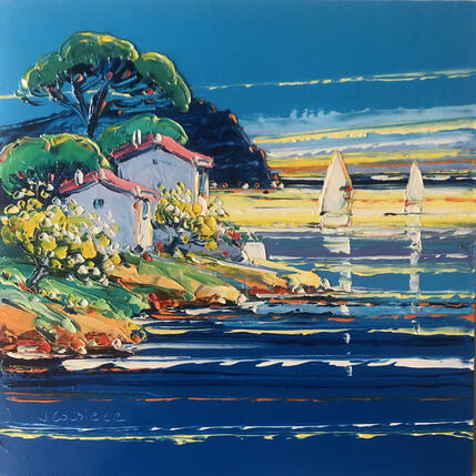 Gemälde Cap d'Antibes sauvage von Corbière Liisa | Gemälde Figurativ Öl Landschaften