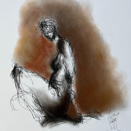 Painting Maelle assise by Sahuc François | Painting