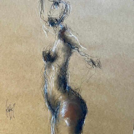 Painting Maelle de Profil by Sahuc François | Painting