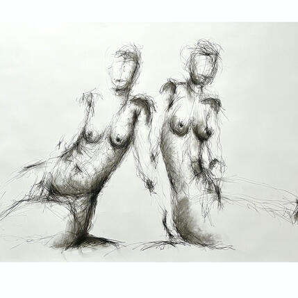 Painting Sonia 2 Poses  by Sahuc François | Painting