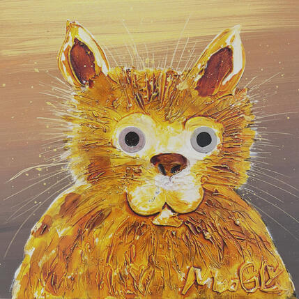 Gemälde LUMINUS von Moogly | Gemälde Art brut Acryl, Harz, Pigmente Pop-Ikonen, Tiere