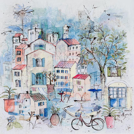 Peinture Doux village  par Colombo Cécile | Tableau