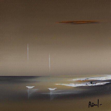 Peinture Evasion marine 91 par Roussel Marie-Ange et Fanny | Tableau Figuratif Huile Marine, Minimaliste