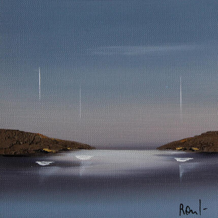 Peinture Emotions marines 91 par Roussel Marie-Ange et Fanny | Tableau Figuratif Huile Marine, Minimaliste