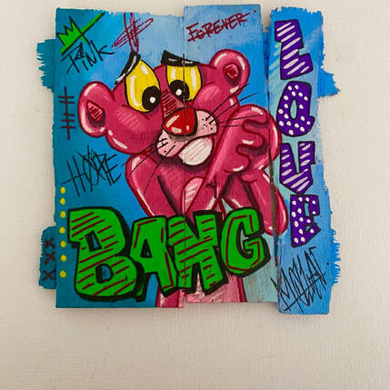 Painting  Panthère  by Molla Nathalie  | Painting Pop-art Acrylic, Posca, Wood Pop icons