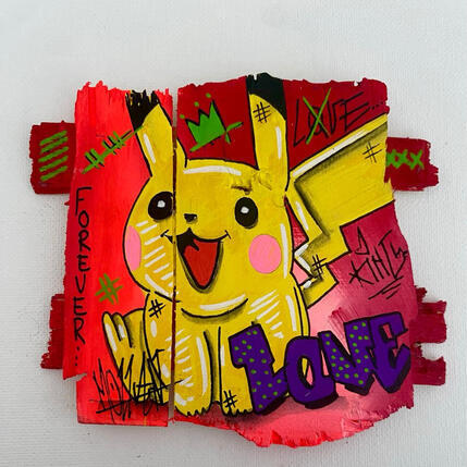 Pintura  Joie por Molla Nathalie  | Pintura Pop art Acrílico, Madera, Posca Iconos pop