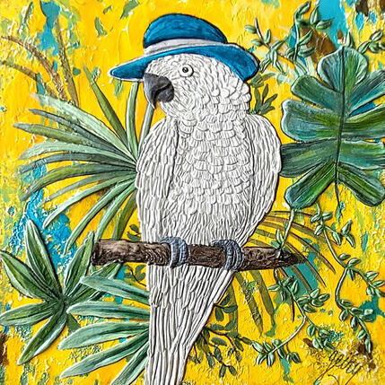 Peinture Elegancia tropical par Geiry | Tableau Matiérisme