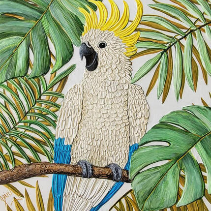 Peinture Rey del follaje par Geiry | Tableau Matiérisme